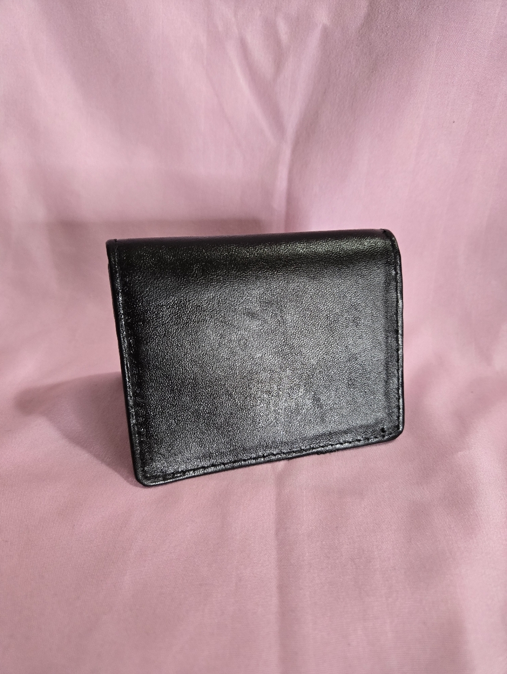 Marshal Men's Black Leather Card/ID Wallet EUC